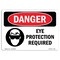 Signmission OSHA Danger Sign, Eye Protection Required, 5in X 3.5in Decal, 5" W, 3.5" H, Landscape OS-DS-D-35-L-1225 - alternate 1